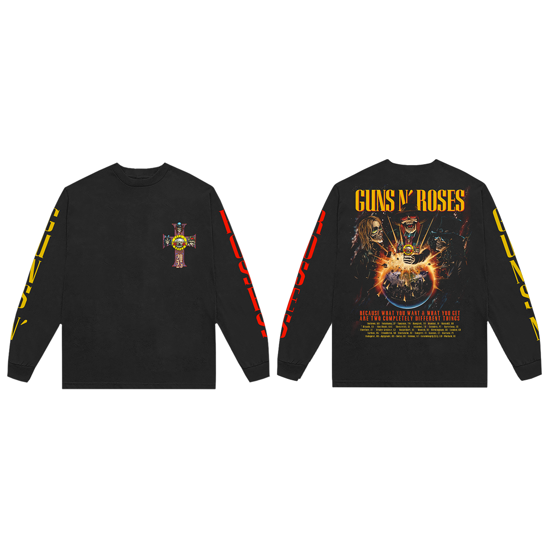 GUNS N' ROSES ツアー2025 Tシャツ Lサイズ 2025 Tour Globe Long Sleeve T-Shirt - Guns N' Roses