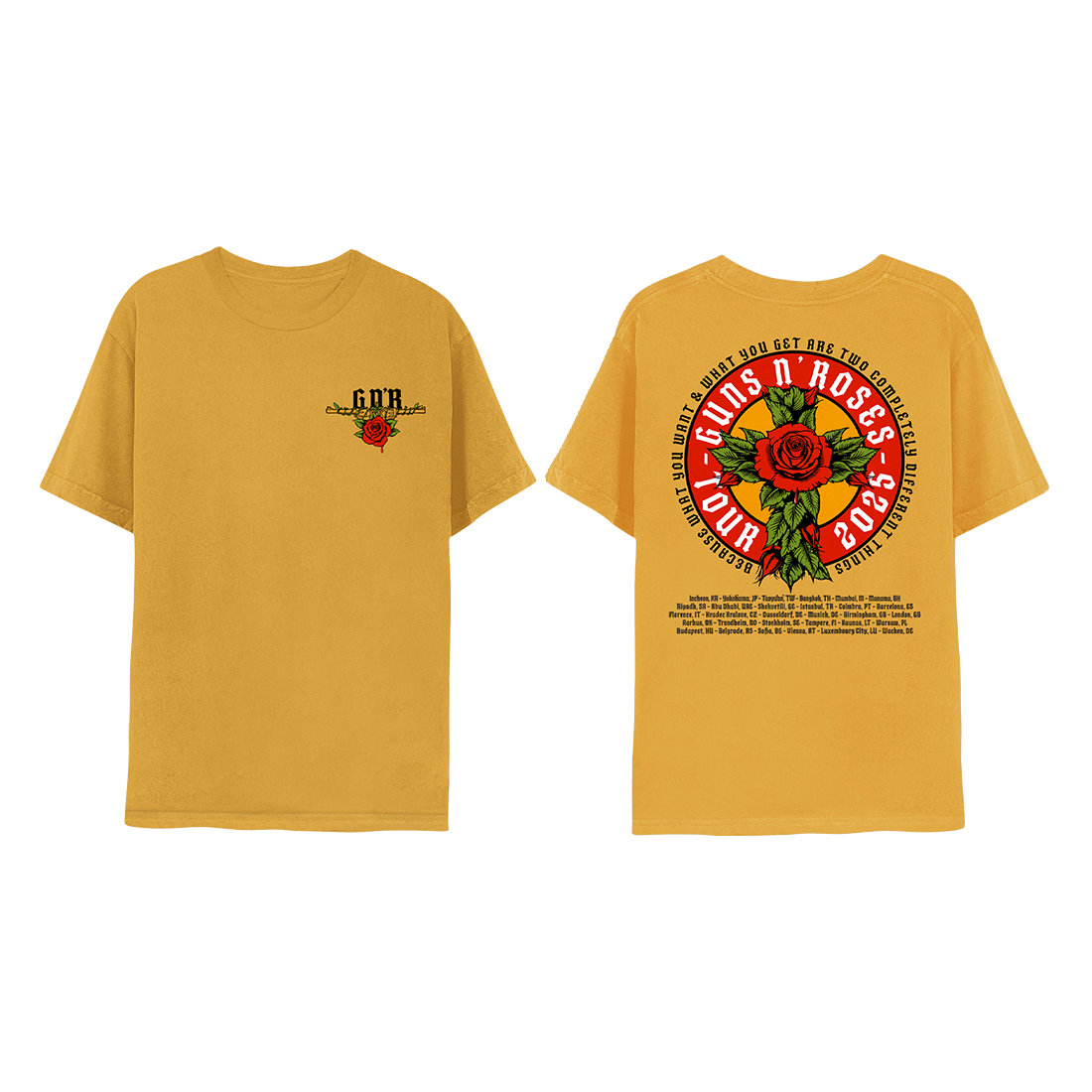 Guns N' Roses Rose Cross Gold T-Shirt T-Shirt 408425