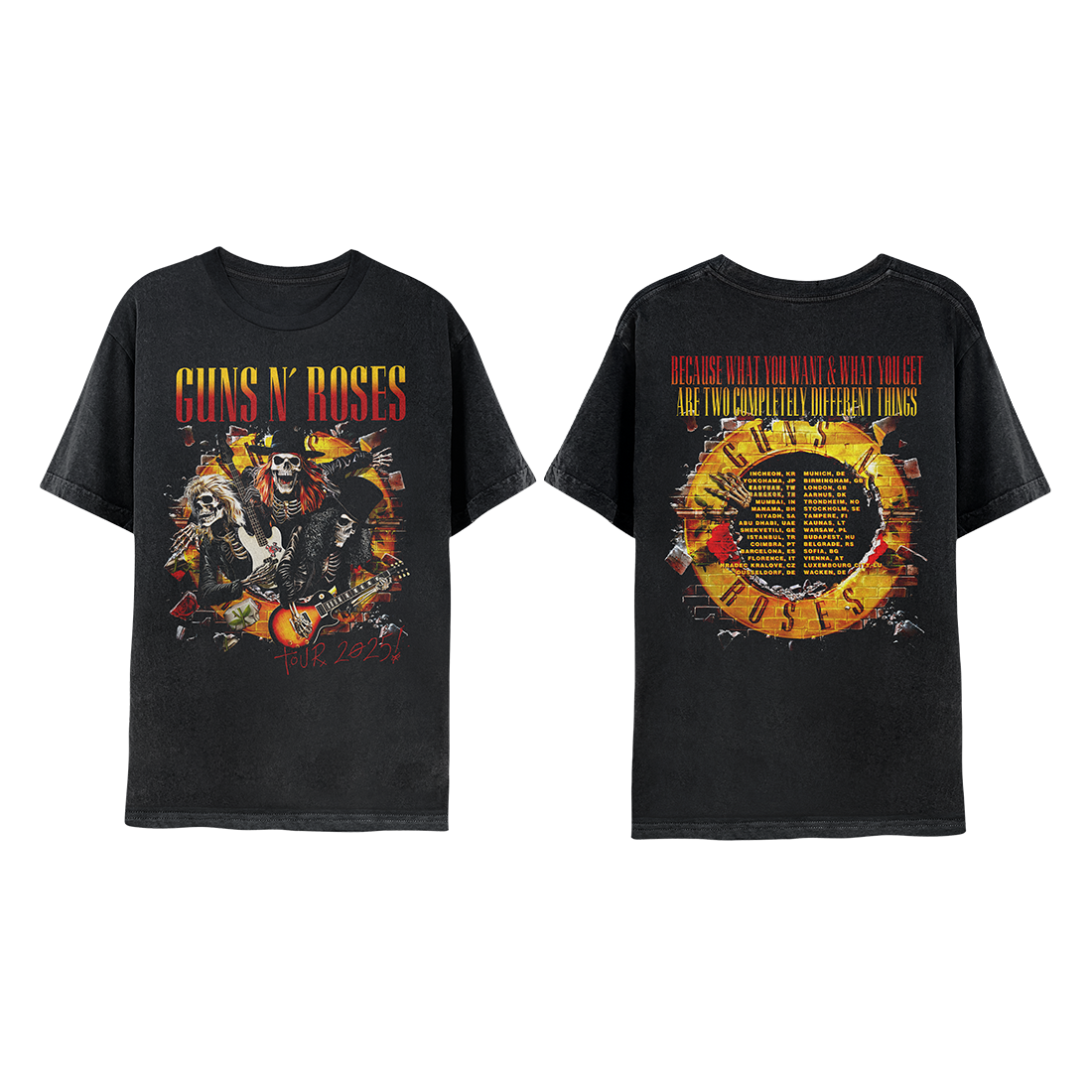 Guns N' Roses Skeletons Tour 2025 T-Shirt T-Shirt 408427